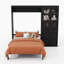 Grand lit escamotable avec armoire de rangement-132936722