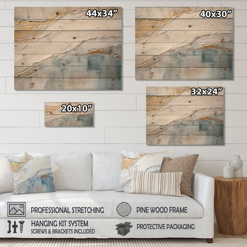 Chrysi - Coastal Wood Wall Decor Panels, 30" H x 40" W