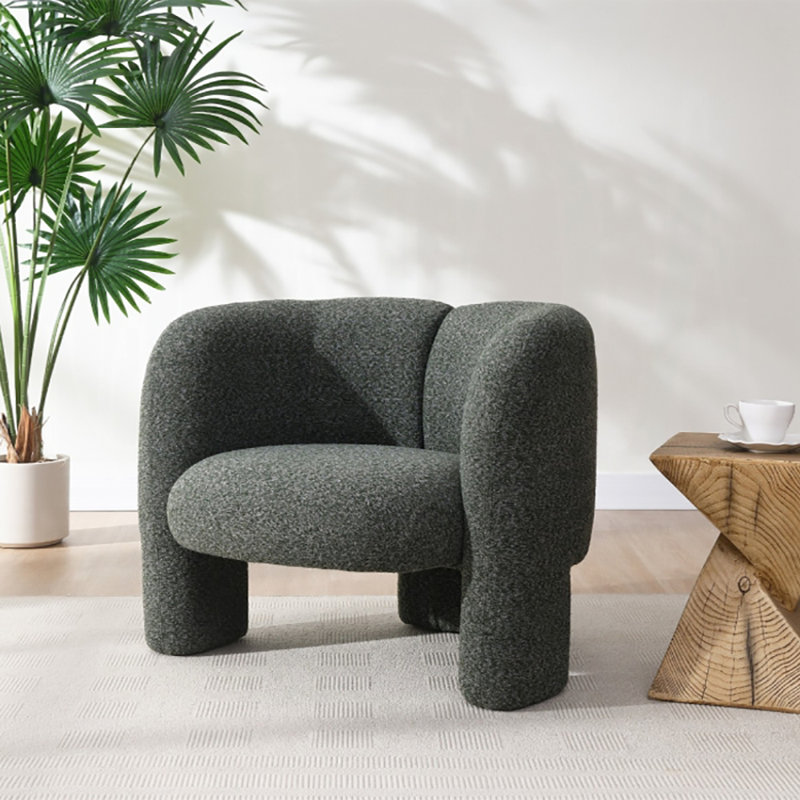 Fauteuil d'appoint l 34,40 po, tweed vert