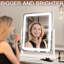 Miroir de salle de bain avec lumières, miroir de maquillage à DEL de 12,6 po x 15 po, miroir de maquillage éclairé avec lumières, commande intelligente à intensité variable à 3 modes d'éclairage, miroir éclairé pour bureau de maquillage, chambr-1328415383