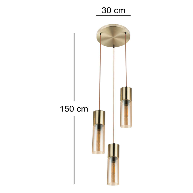 Benevides 3 - Light Cylinder Pendant, Golden, Messing Matte