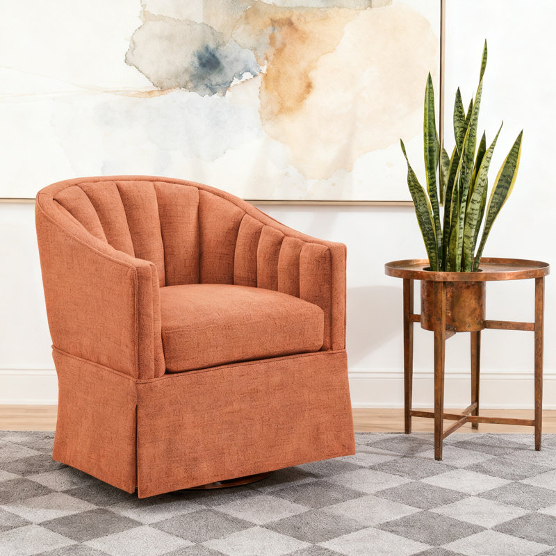 Fauteuil d'appoint pivotant moderne, Orange