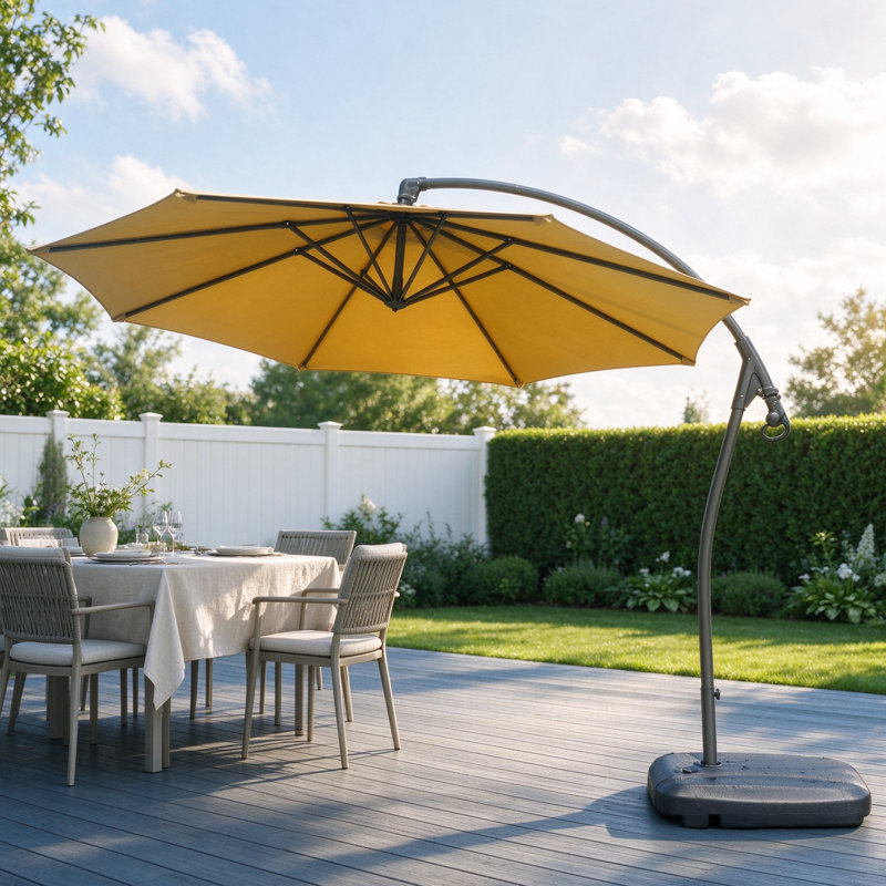 Parasol en porte-à-faux 10 pi Hemmer, Beige