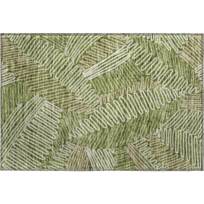 Premium Machine Washable Prisco Olive Rug