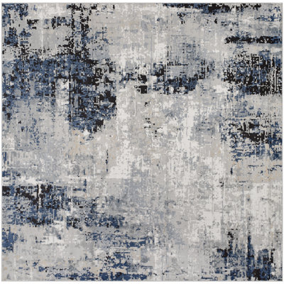 Cosey Abstract Navy/Grey Area Rug