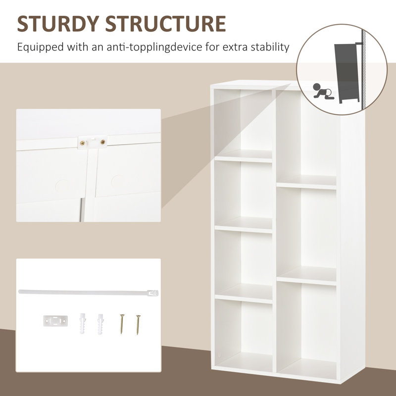 Esther 106cm H x 50cm W Standard Bookcase, White