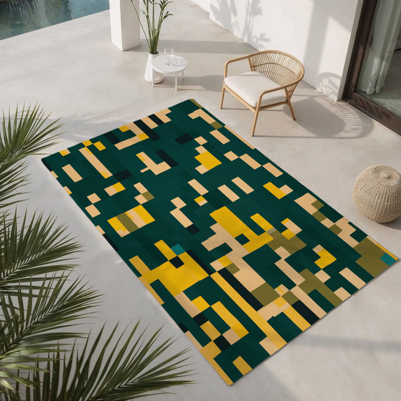 Tapis intérieur et extérieur Pixel Pastures, Rectangle 1 pi 6 po x 2 pi 6 po