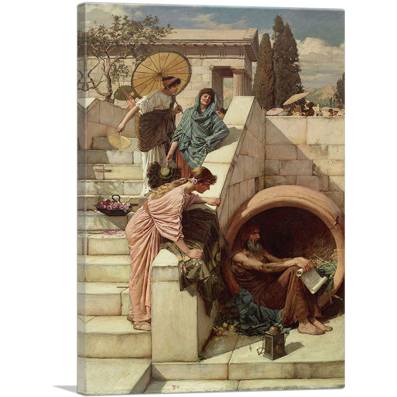 «Diogène 1882» par John William Waterhouse, reproduction d'art sur toile tendue, H 18 po x l 12 po x P 0,75 po