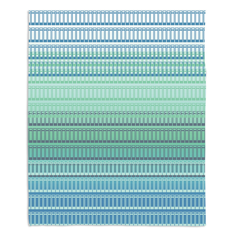  Jeté géométrique, l 68 po x L 80 po, Menthe, turquoise