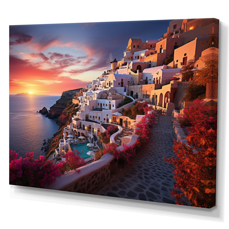Grèce Oia Splendor IV sur toile, Toile tendue, H 24 po x l 32 po x P 1 po