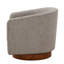 Gris, fauteuil d'appoint pivotant, revêtement en chenille, mouvement à 360 degrés, coussin en mousse épaisse de 6 po, base brune-1091487623