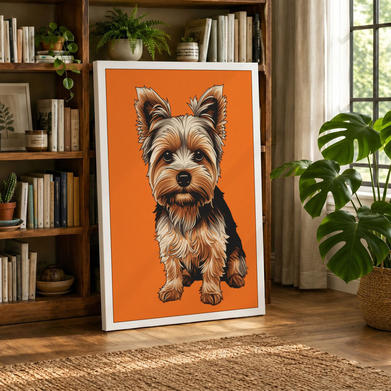 Terrier Portrait Modern - Wrapped Canvas, 36x24 - 91.4 x 61.0 cm, White Border