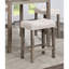 Table de salle à manger à hauteur de comptoir 5 pièces en gris et beige avec tabourets de table en bois massif: table, 4 sièges en lin pour un style moderne