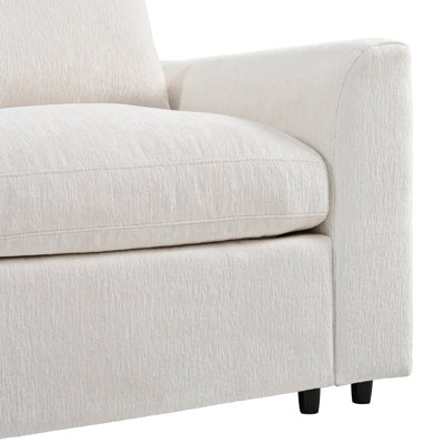 U-Style 130.3" Modular Sectional Sofa with Movable Ottoman