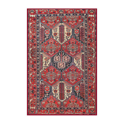 Tapis traditionnel rouge / vert