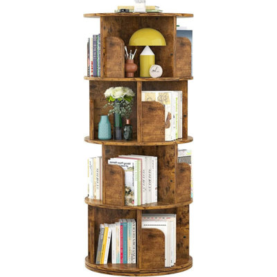 Hildelind 360° Rotating Bookcase, Storage and Display Bookshelf for Home Office and Living Room