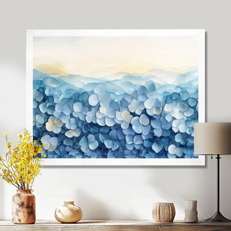 «Abstract Hydrangea Horizon Of Simplicity IV», reproduction sur toile encadrée, H 30 po x l 40 po, Picture Frame Print, Blanc
