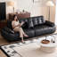 Canapé modulaire noir en similicuir-129020888