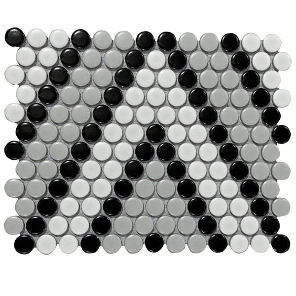 0.75" x 0.75" Porcelain Penny round Wall & Floor Tile