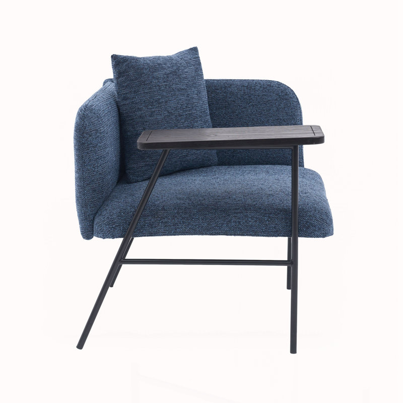 Lounge Relaxing Chair with Small Table and Back Pillow, Navy