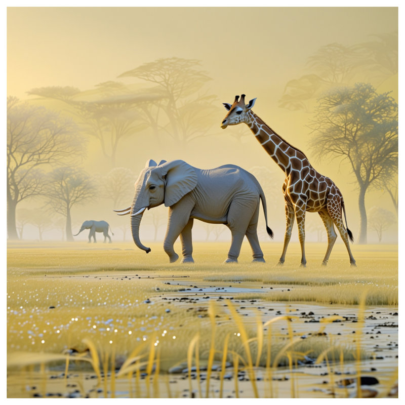 Éléphant et girafe Safari Bedding Safari, Très grand lit