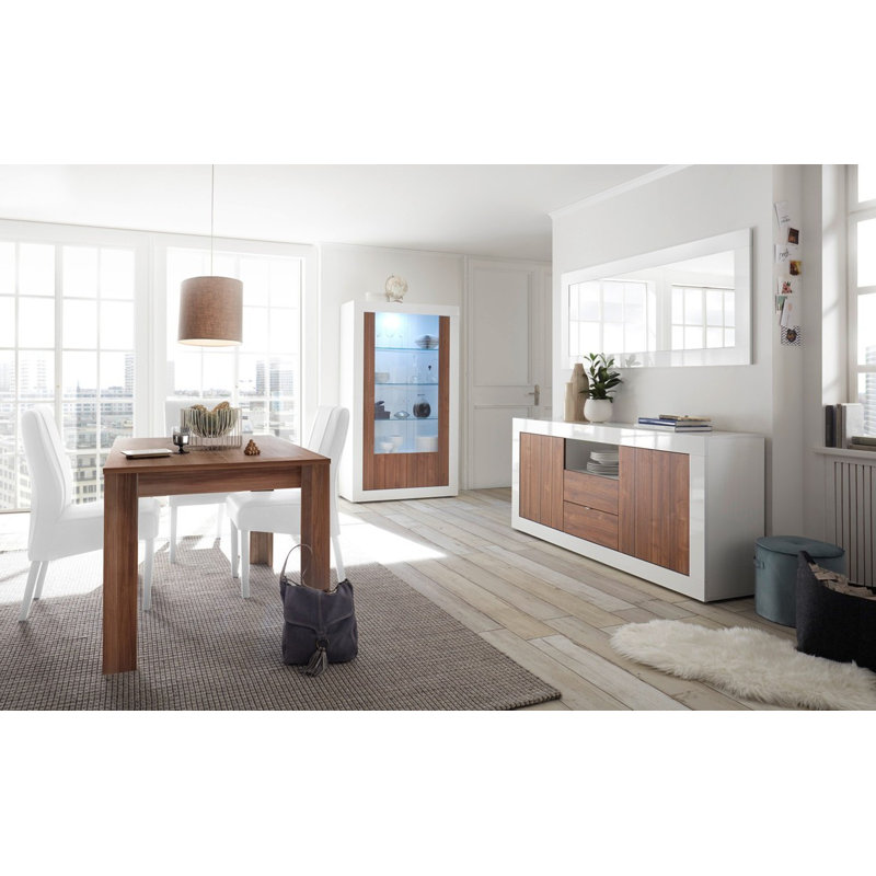 Aburizik Wood Rectangle Wall Mirror, White