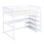 Lit mezzanine simple en blanc avec bureau efficace et concepts de gestion de l'espace enchanteurs - Fabriqué en pin pour une étagère de chambre à coucher magique-118083951-118083952