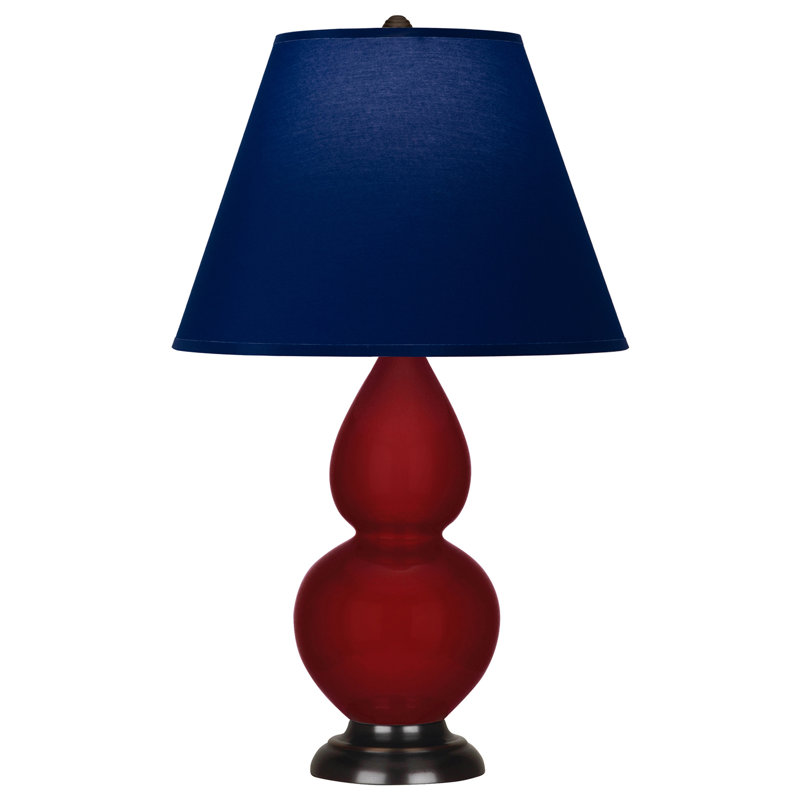 Petite lampe d'appoint à double gourde, Rouge / bronze, Bleu marine/gris
