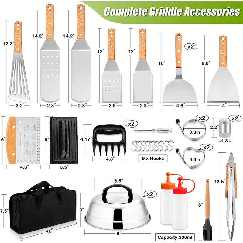 Ensemble d'outils de cuisson en acier inoxydable