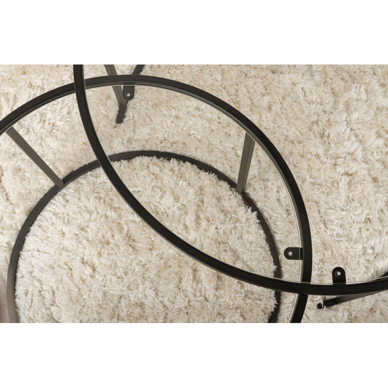Ensemble de tables basses, Transparent, Noir