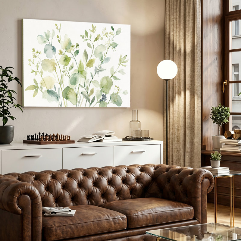 Art sur toile, feuille d'eucalyptus vert sauge, toile tendue, prête à accrocher, 24x36in