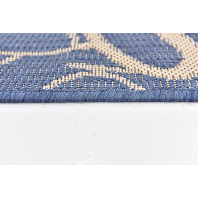 Tapis bleu intérieur / extérieur Andover, Rectangle 9 pi x 12 pi