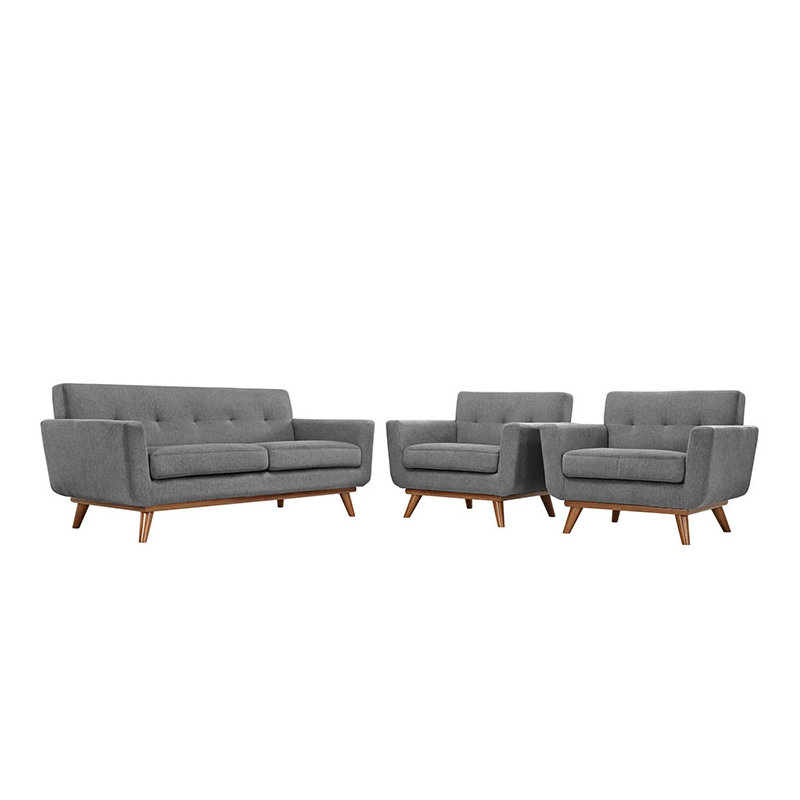Ensemble de fauteuils et causeuse 3 pièces Engage, Gris espoir