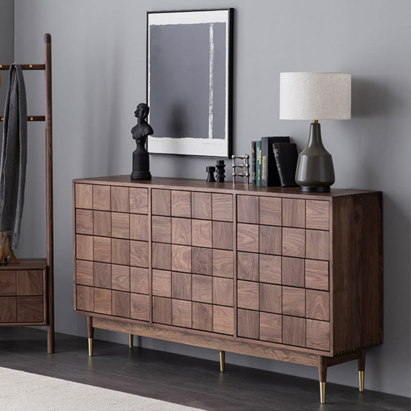 Commode carrée légère de luxe avec tiroirs