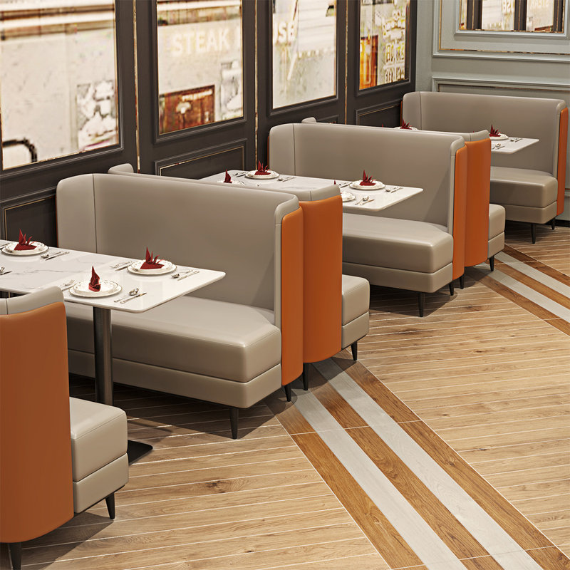 Banc double en similicuir pour restaurant