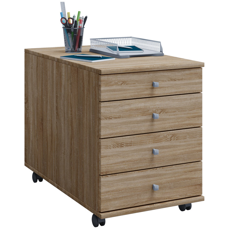 Rayiona 42cm Wide File Cabinet, Brown, 75cm H x 42cm W x 57cm D