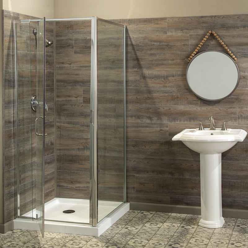 Palisade 47.7 in. x 7.2 in. Interlocking Vinyl Waterproof Wall Planks, Natural Oak