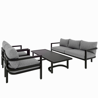 Multi-Person Outdoor Steel Sofa Set, Waterproof, Anti-Rust And Anti-Uv, Suitable For Gardens And Lawns