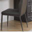 Grey Synthetic Leather & Gunmetal Finish Chair