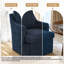 Chaise rembourrée en chenille avec dossier incurvé et accoudoirs-69381050