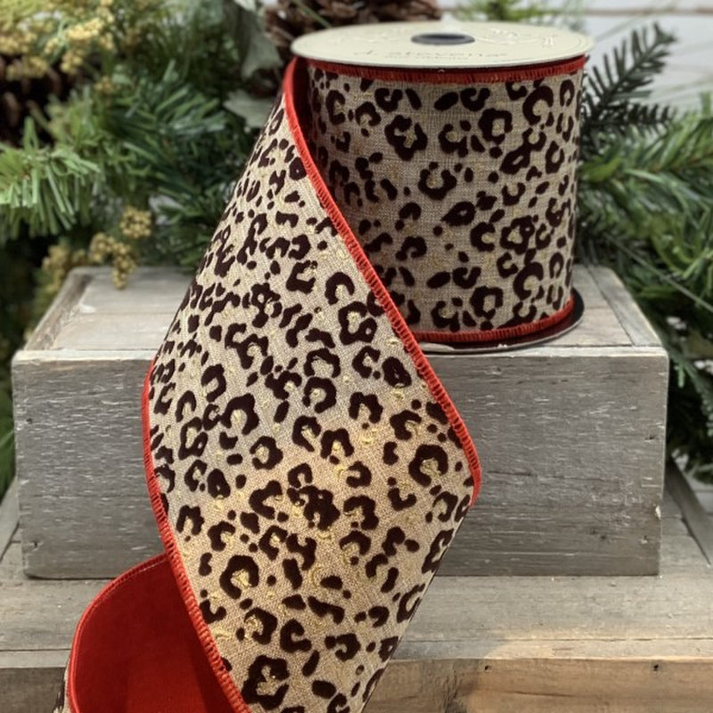 4'' Linen Animals Ribbon
