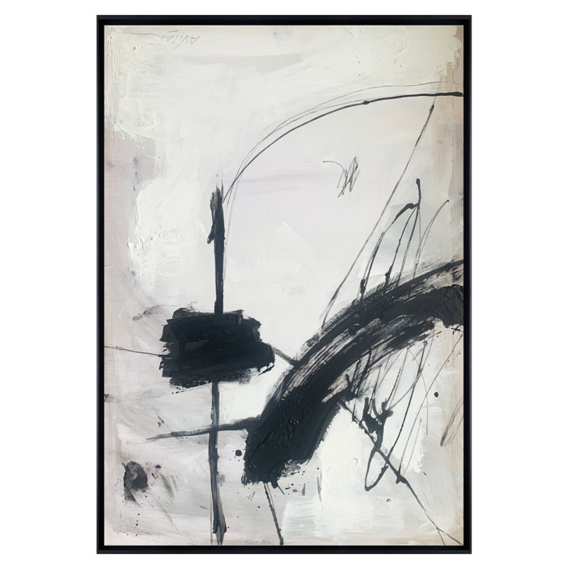 Velora Single Picture Frame Painting on Wood, Black, 130 cm H x 100 cm W