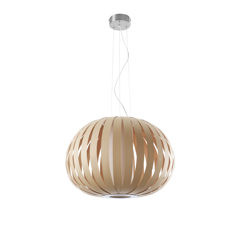 Poppy 1 - Light Pendant, Natural Beech, E26/Medium, 17" H x 24.8" W x 24.8" D
