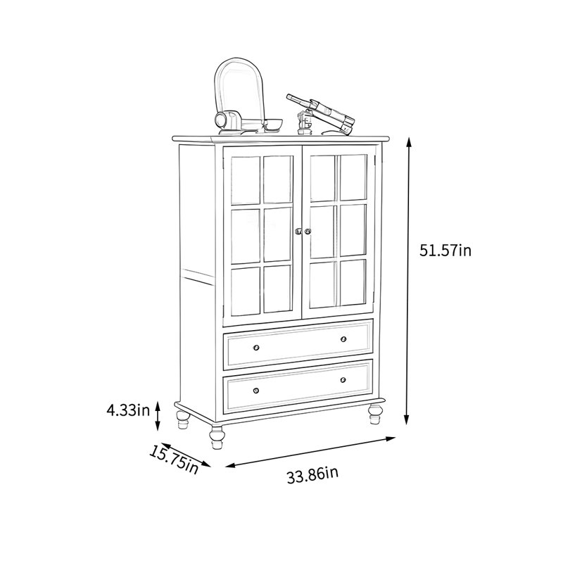 Simple storage cabinet, Ivory