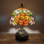 Lampe de table Harumi Tiffany en verre teinté orange rouge à base de libellule DEL l 10 po x P 10 po x H 14 po