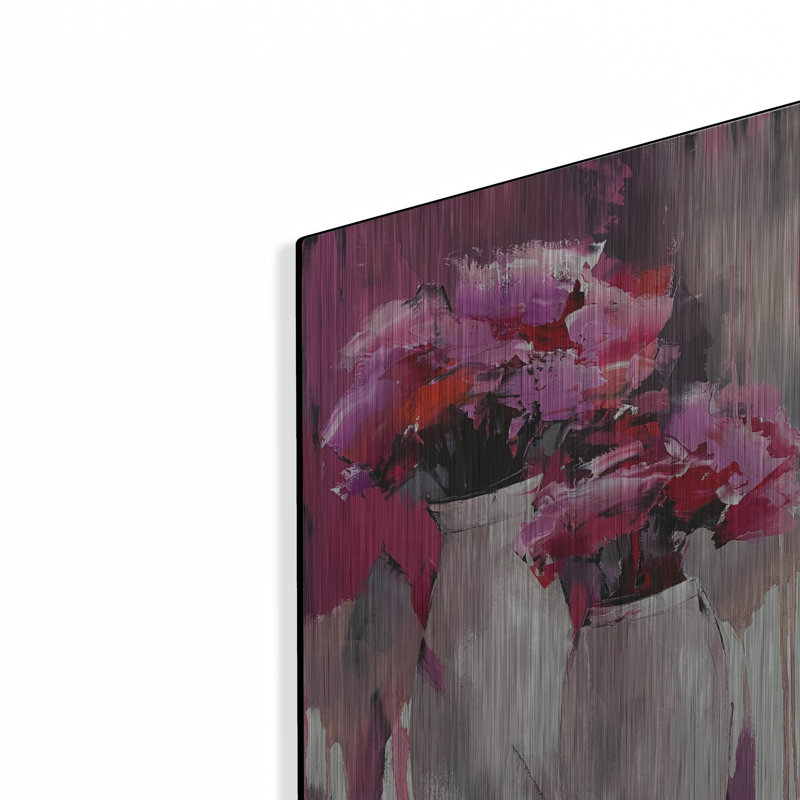 «Pink Bouquet» par Alexander Gunin, art mural en métal, H 16 po x l 12 po x P 0,13 po