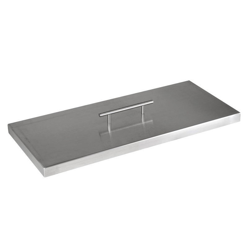 Couvercle de foyer en acier inoxydable pour foyers rectangulaires, H 1,5 po x l 21 po x P 9 po