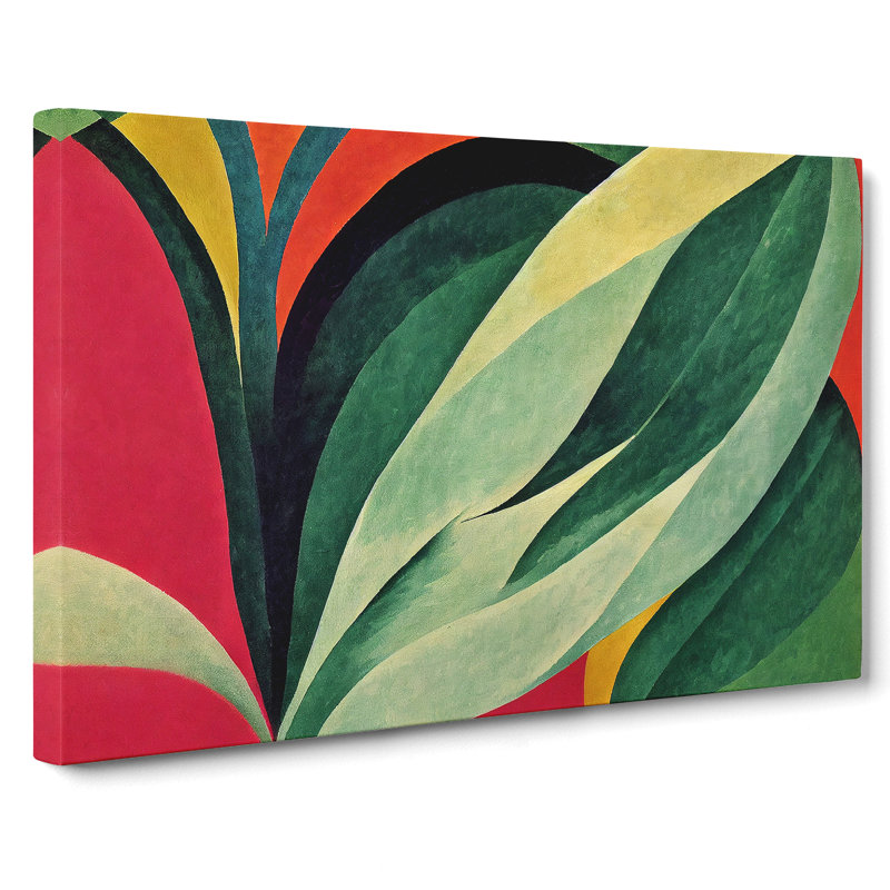 Bold Leaf Abstract - Wrapped Canvas Painting, 50cm H x 76cm W x 3cm D