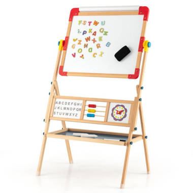 Ogee Curved Double-Sided Magnetic Whiteboard Easel with Porcelain Steel  Surface