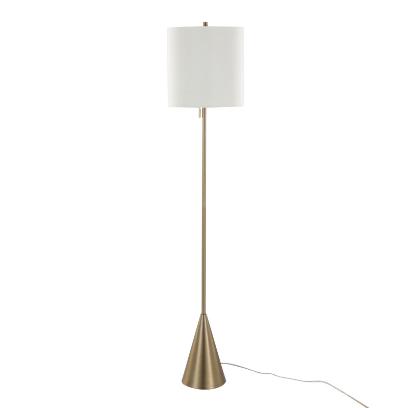 Contemporary Metal Floor Lamp, Gold Plated 